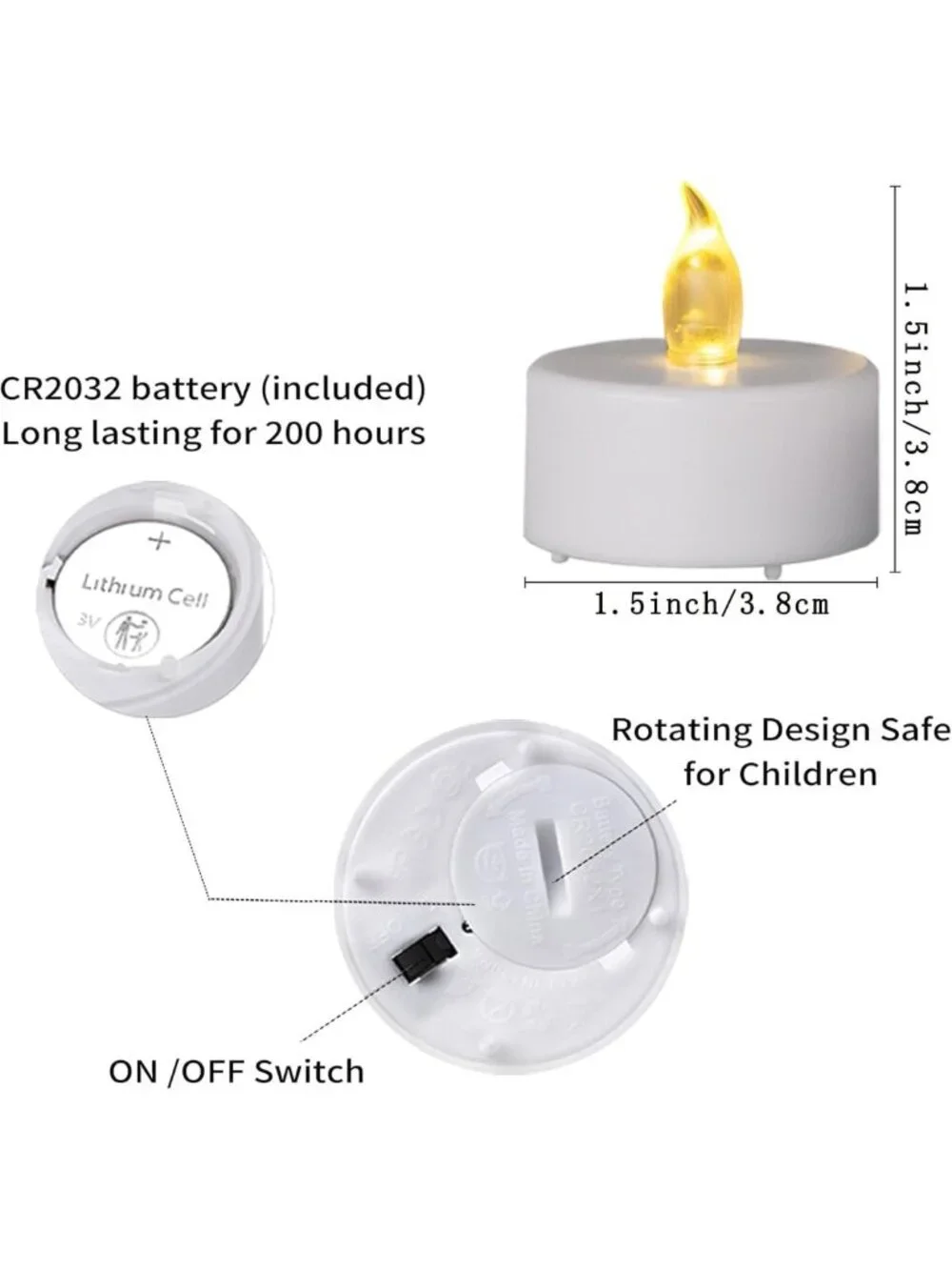 200 Flameless LED Tea Light Candles - Battery Operated, Warm White Glow, Perfect